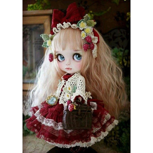 5D Diy Diamond Painting Kit Full Round Beads Sweet Doll