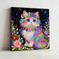 DIY Pearl Painting With Frame - Handmade Self-Adhesive Pearls - Cat (25*25cm) C