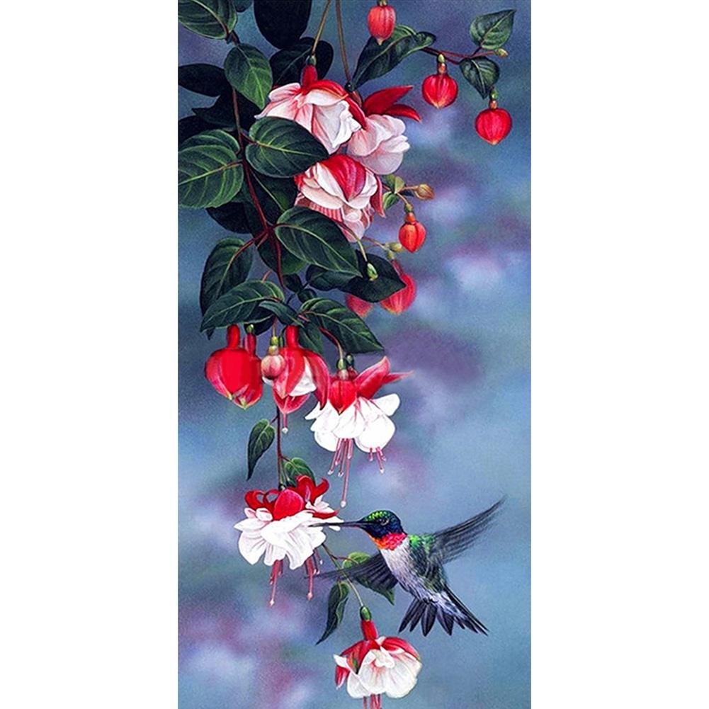 5D Diy Diamond Painting Kit Full Round Beads Magpie Flower(50*25cm)