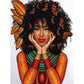 5D DIY Full Round Diamond Painting Kits African Woman Butterfly Hair Dresser