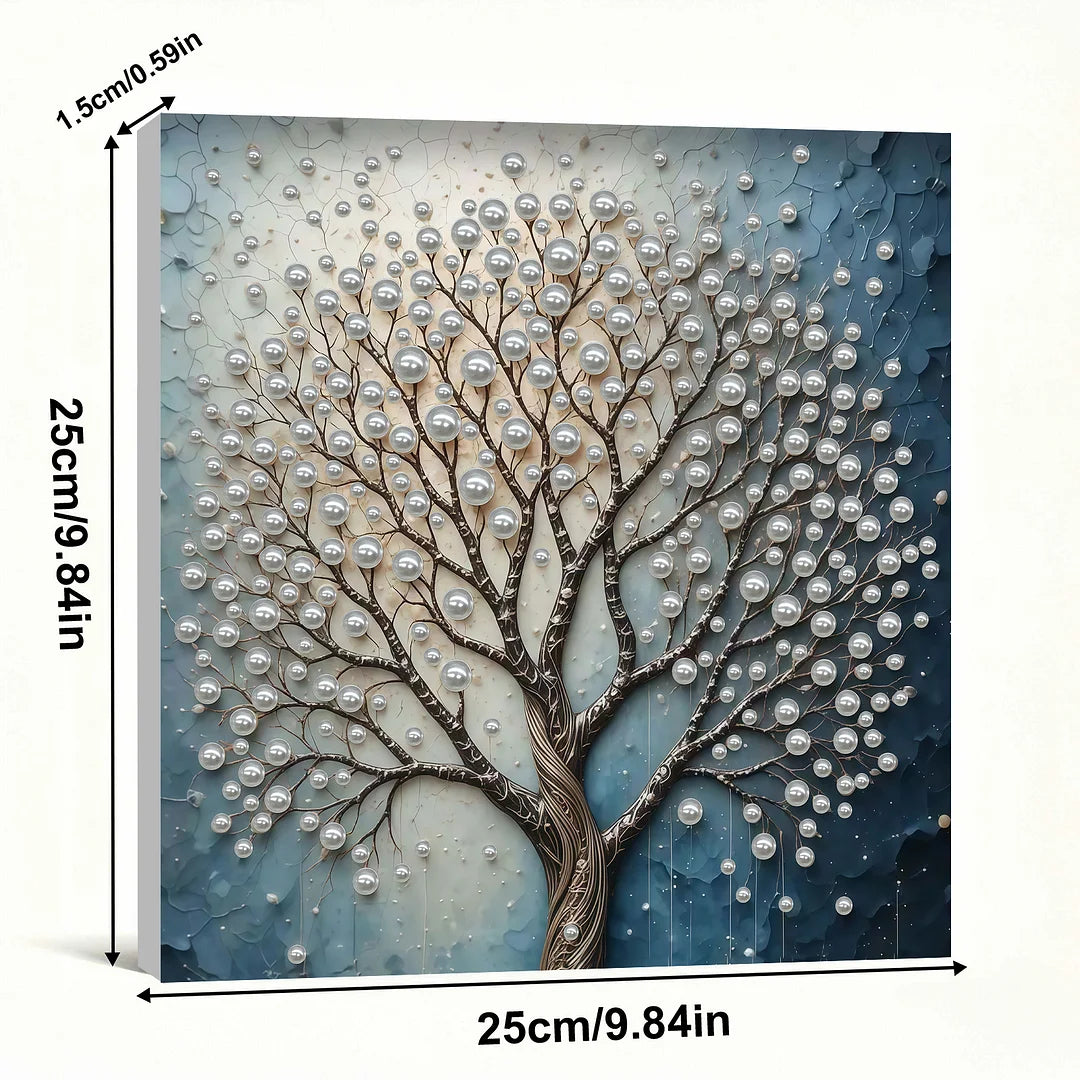 DIY Pearl Painting With Frame - Handmade Self-Adhesive Pearls - Sacred Tree (30*30cm)