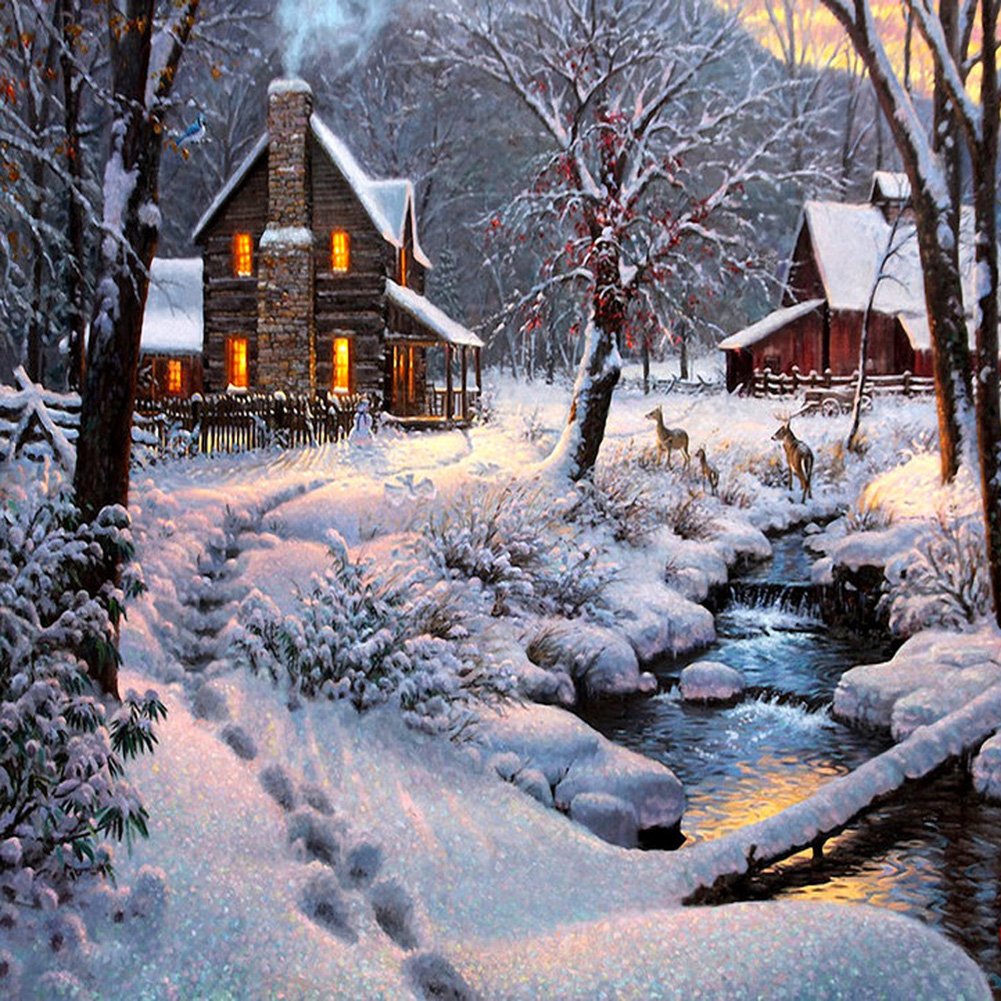 Diamond Painting - Full Round - Snow Day A