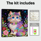 DIY Pearl Painting With Frame - Handmade Self-Adhesive Pearls - Cat (25*25cm) C