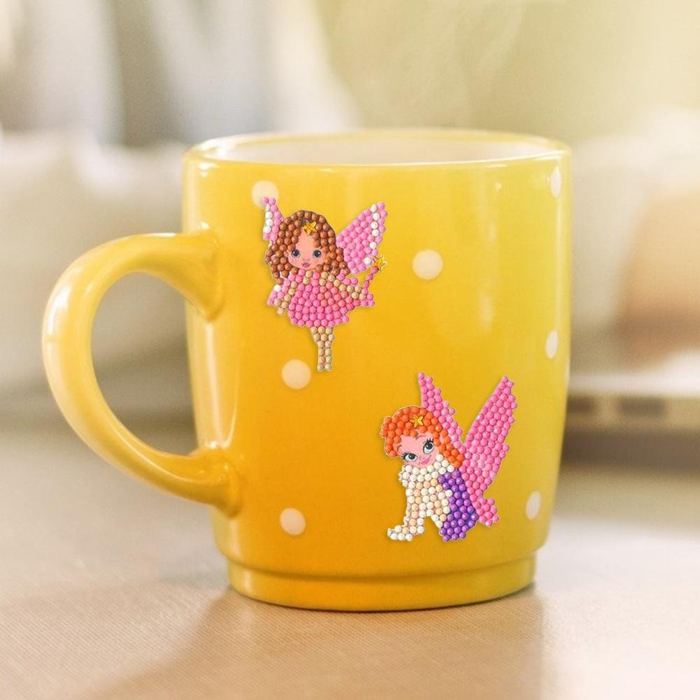 DIY Full Drill Round Cartoon Fairy Diamond Painting Puzzle Sticker