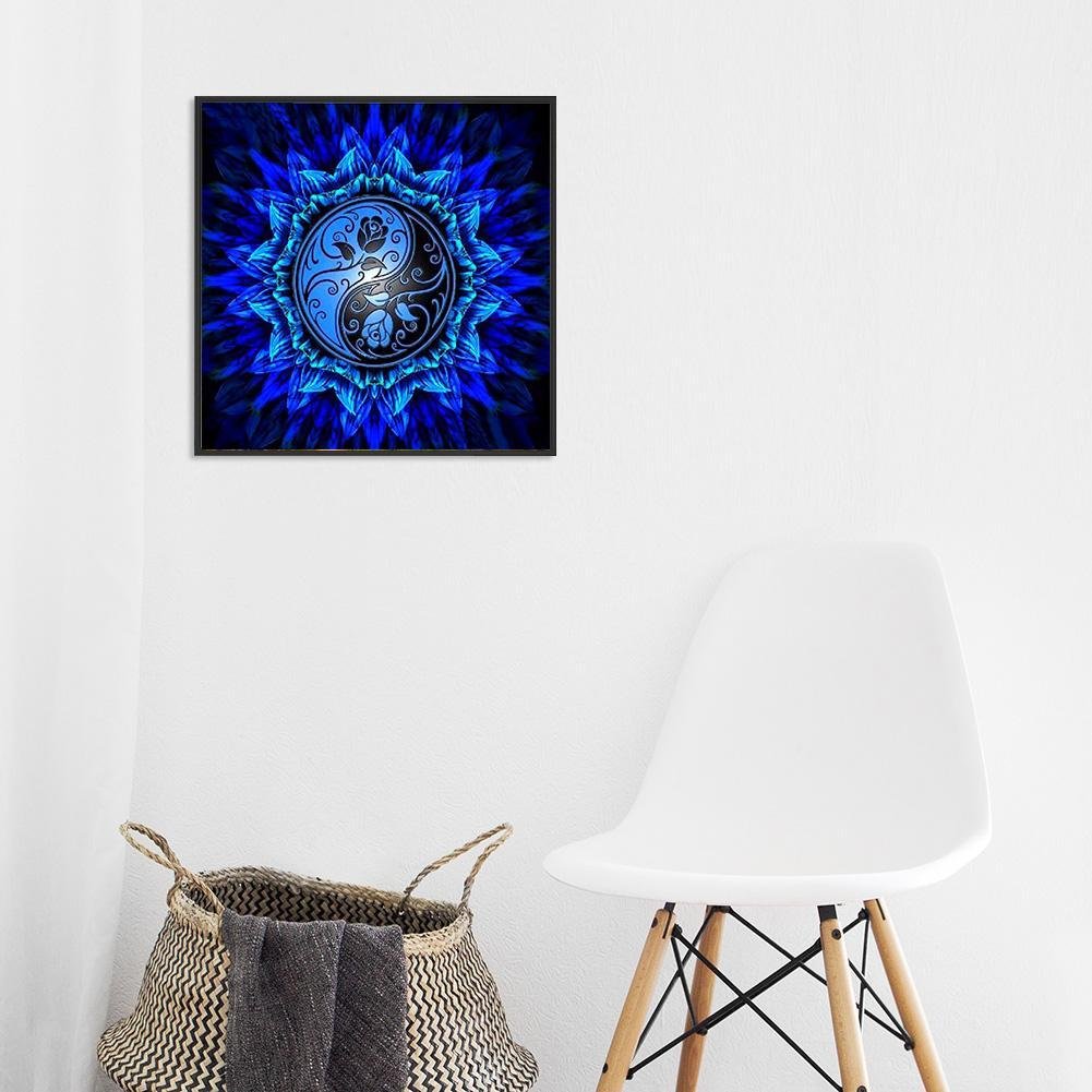Diamond Painting - Full Round - Blue Rose YinYang