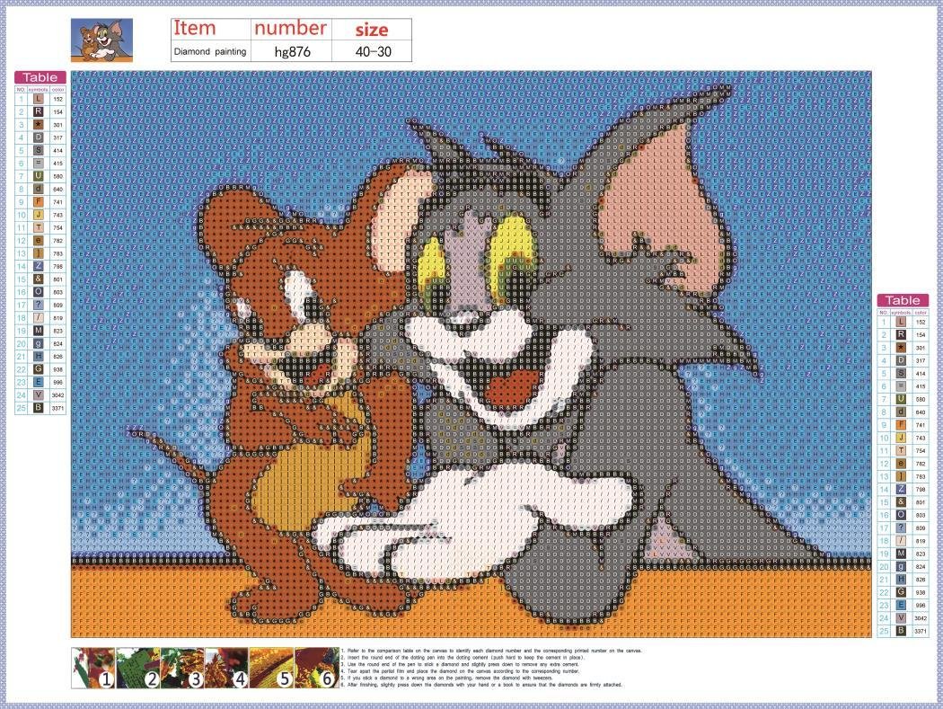 5D DIY Diamond Painting Kit - Full Round - Tom & Jerry A