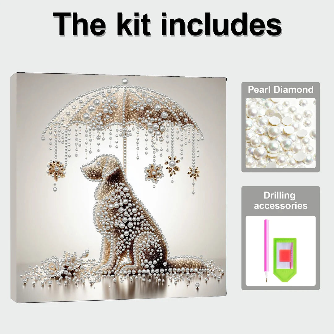 DIY Pearl Painting With Frame - Handmade Self-Adhesive Pearls - Lady (30*30cm) J