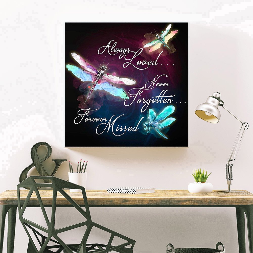 5D DIY Diamond Painting Kit - Full Round - Dragonfly A