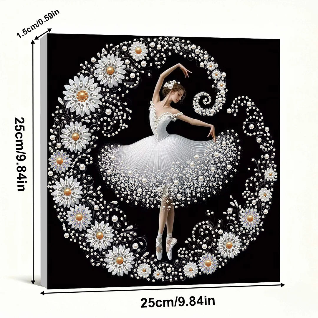 DIY Pearl Painting With Frame - Handmade Self-Adhesive Pearls - Gold Woman (30*30cm)
