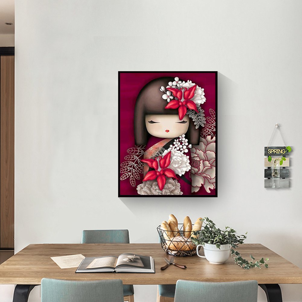 11CT Stamped Cross Stitch - Japanese Doll(40*50CM)