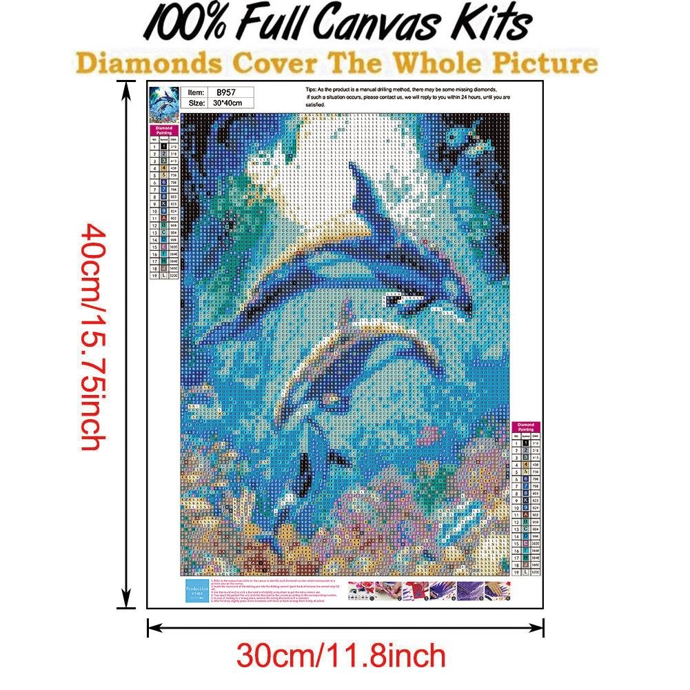 5D DIY Diamond Painting Kit - Full Round - Fantasy Dolphin