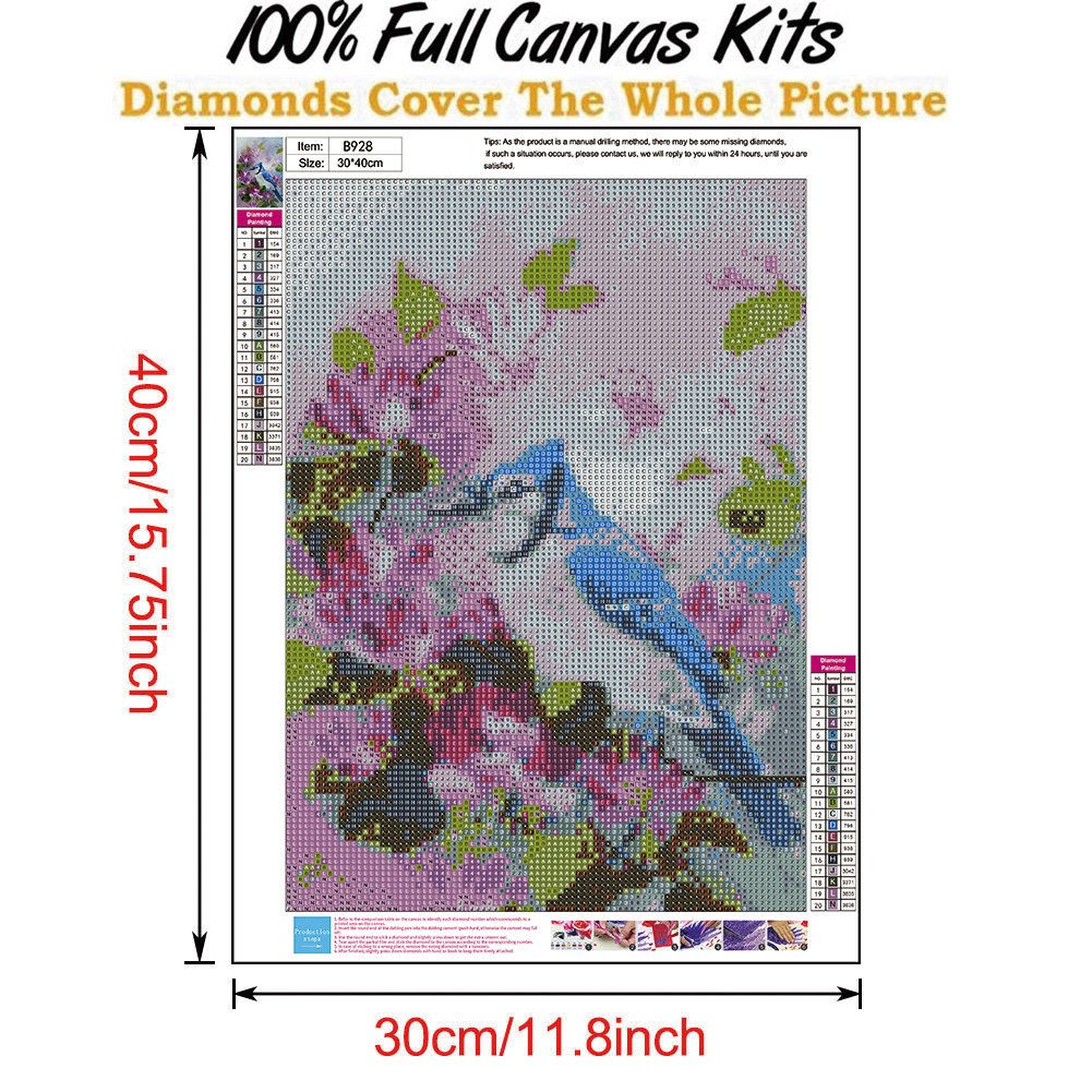 Diamond Painting - Full Round - Bird Flower C