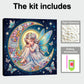 DIY Pearl Painting With Frame - Handmade Self-Adhesive Pearls - Moon Fairy (25*25cm)