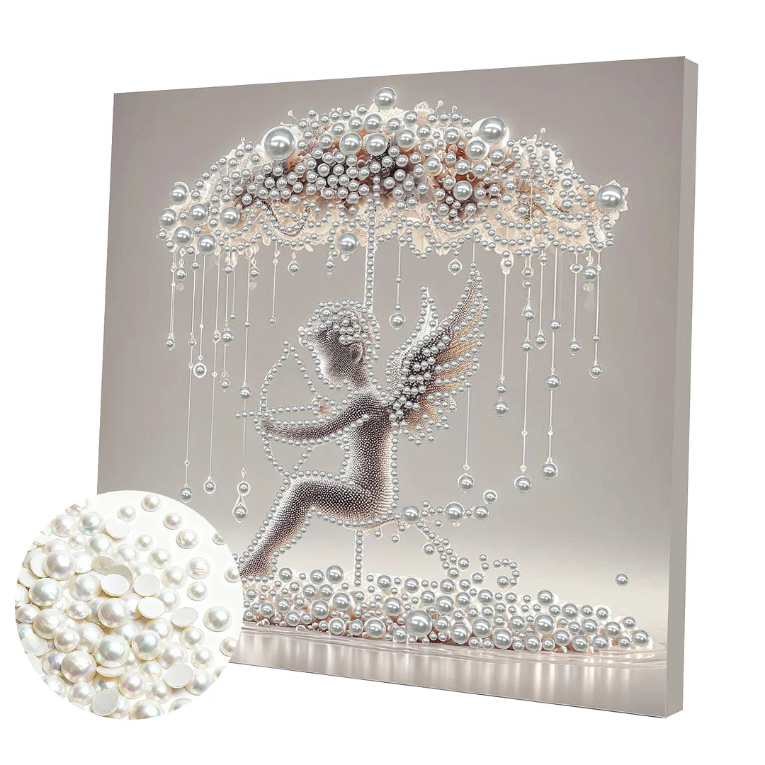 DIY Pearl Painting With Frame - Handmade Self-Adhesive Pearls - Lady (30*30cm) L