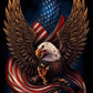 5D Diy Diamond Painting Kit Full Round Beads Eagle Flag