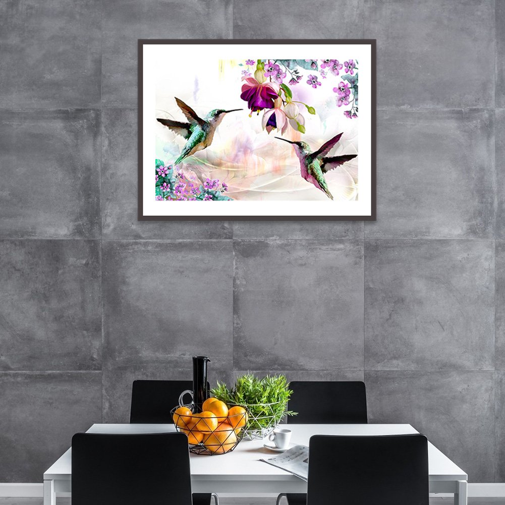 Diamond Painting - Full Round - Birds Flower