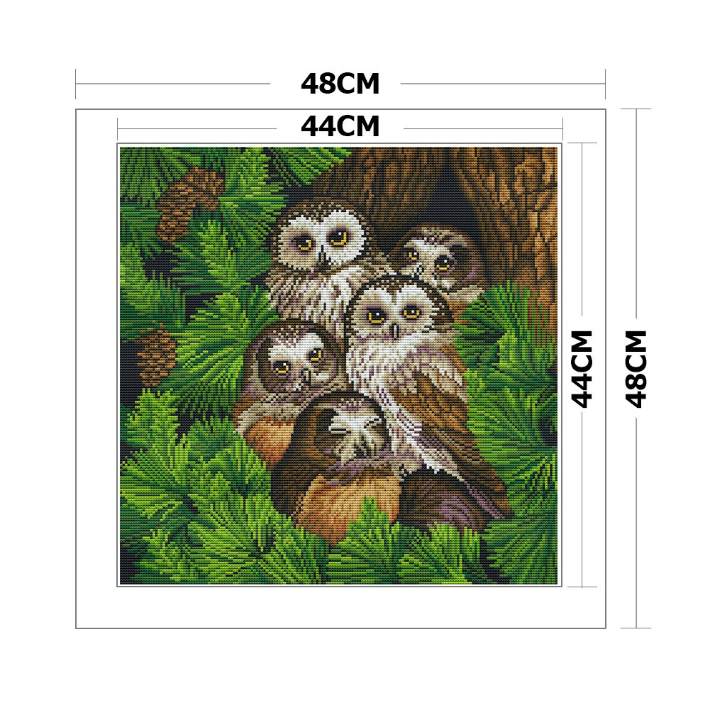 11ct Stamped Cross Stitch - Owl(48*48cm)