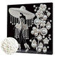 DIY Pearl Painting With Frame - Handmade Self-Adhesive Pearls - White Pearl Lady (30*30cm) B