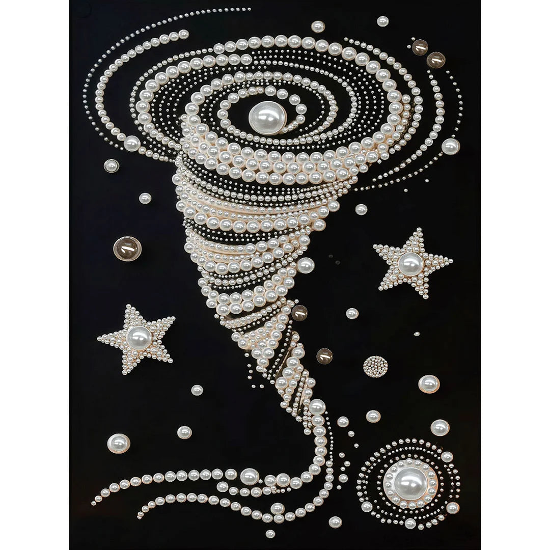 DIY Pearl Painting With Frame - Handmade Self-Adhesive Pearls - Swirl (30*40cm)