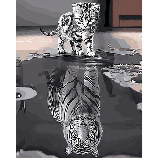 Tiger Cat Paint By Number Oil Painting  (40*30cm)