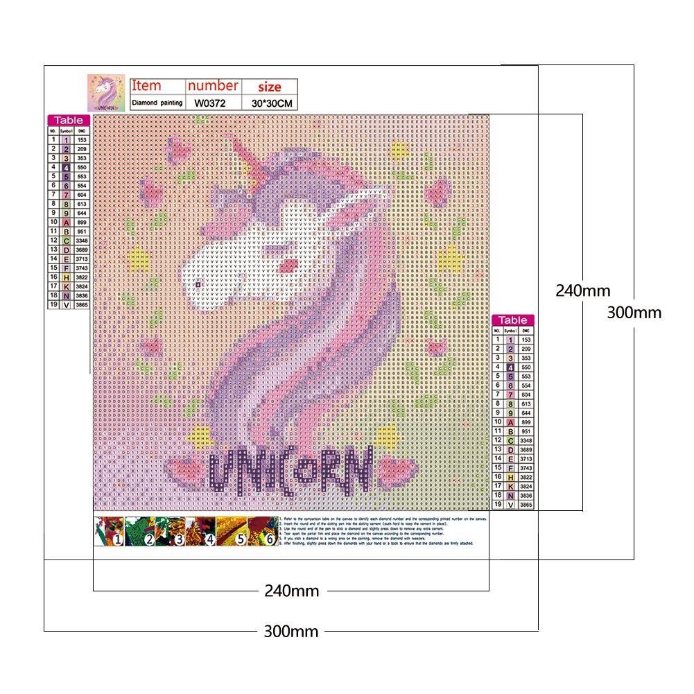 Diamond Painting - Full Round - Cartoon Unicorn B