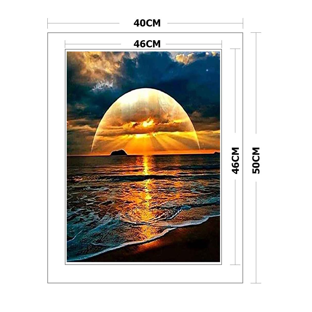 11ct Stamped Cross Stitch - Sunset In The Sea(40*50cm)