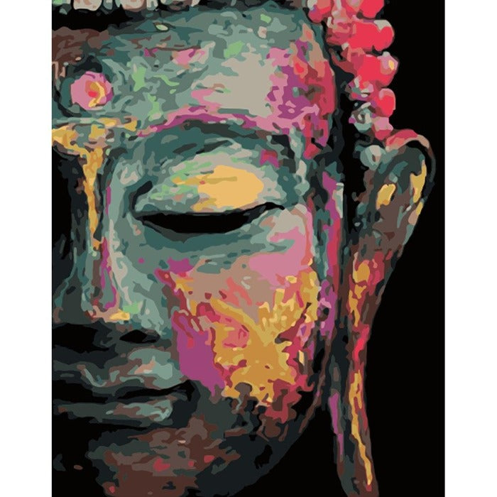 Painting By Numbers Kit DIY Buddha Hand Painted Canvas Oil Art Picture
