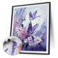 Purple Butterfly Flowers Hand Painted Picture Artwork Canvas
