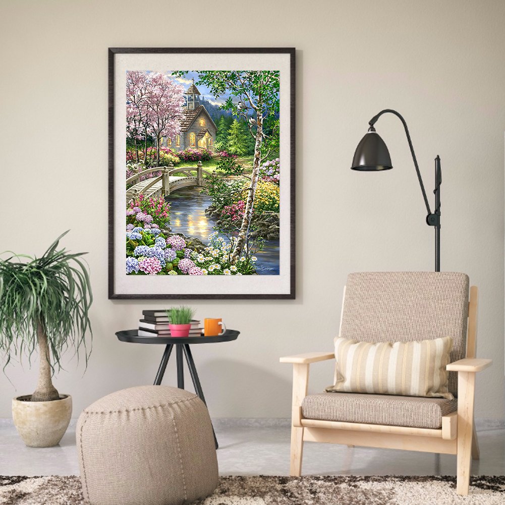 Diamond Painting - Full Round - House Bridge