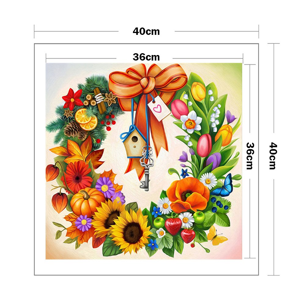 11ct Stamped Cross Stitch - Wreath (40*40cm) C