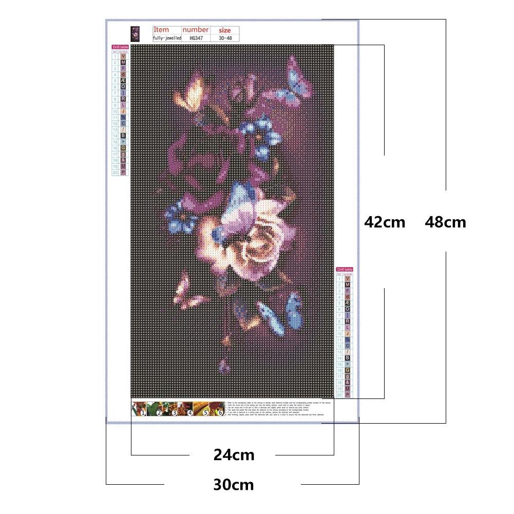 Diamond Painting - Full Round - Gorgeous Flower Butterfly (30*48cm)