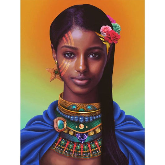 Full Round Diamond Painting Kits African Beauty