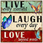 5D Diy Diamond Painting Kit Full Round Beads Live Laugh Love (35*35cm)