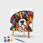 Colorful Puppy Dog Oil Painting By Numbers Canvas Coloring Picture
