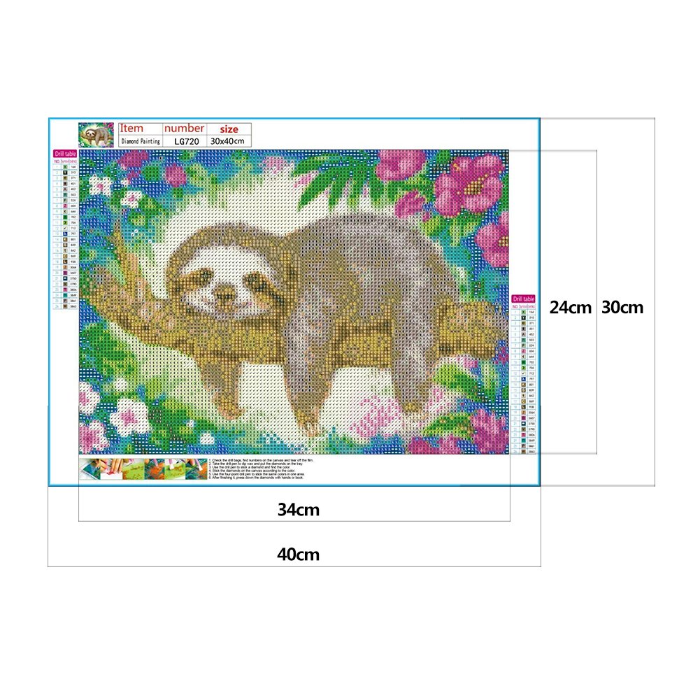 Diamond Painting - Full Round - Cartoon Sloth