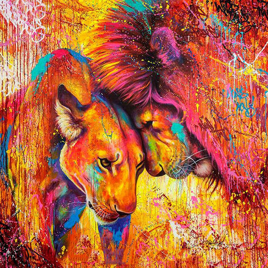 Diamond Painting - Full Round - Lion & Leopard
