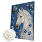 DIY Pearl Painting With Frame - Handmade Self-Adhesive Pearls - Horse (30*40cm) A