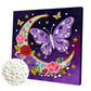 DIY Pearl Painting With Frame - Handmade Self-Adhesive Pearls - Moon Butterfly (25*25cm)