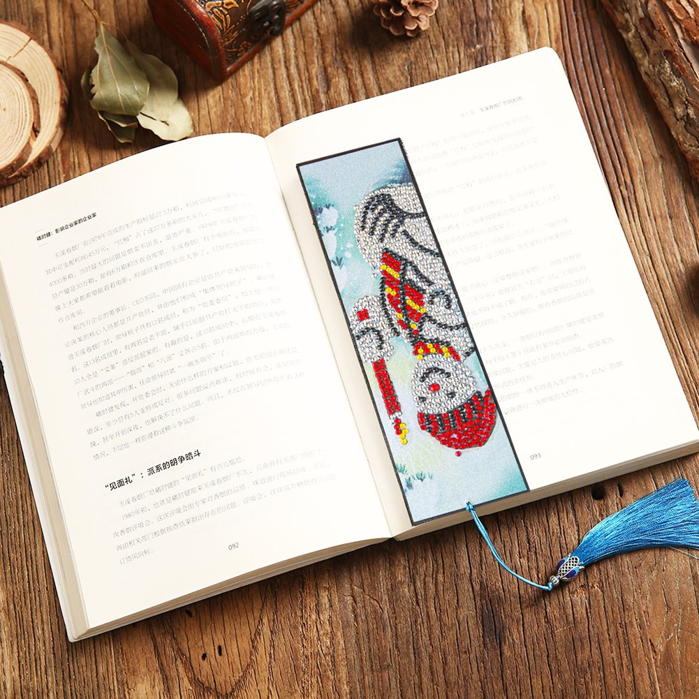 Father Christmas Diamond Painting Bookmark DIY Leather Tassel Book Marks