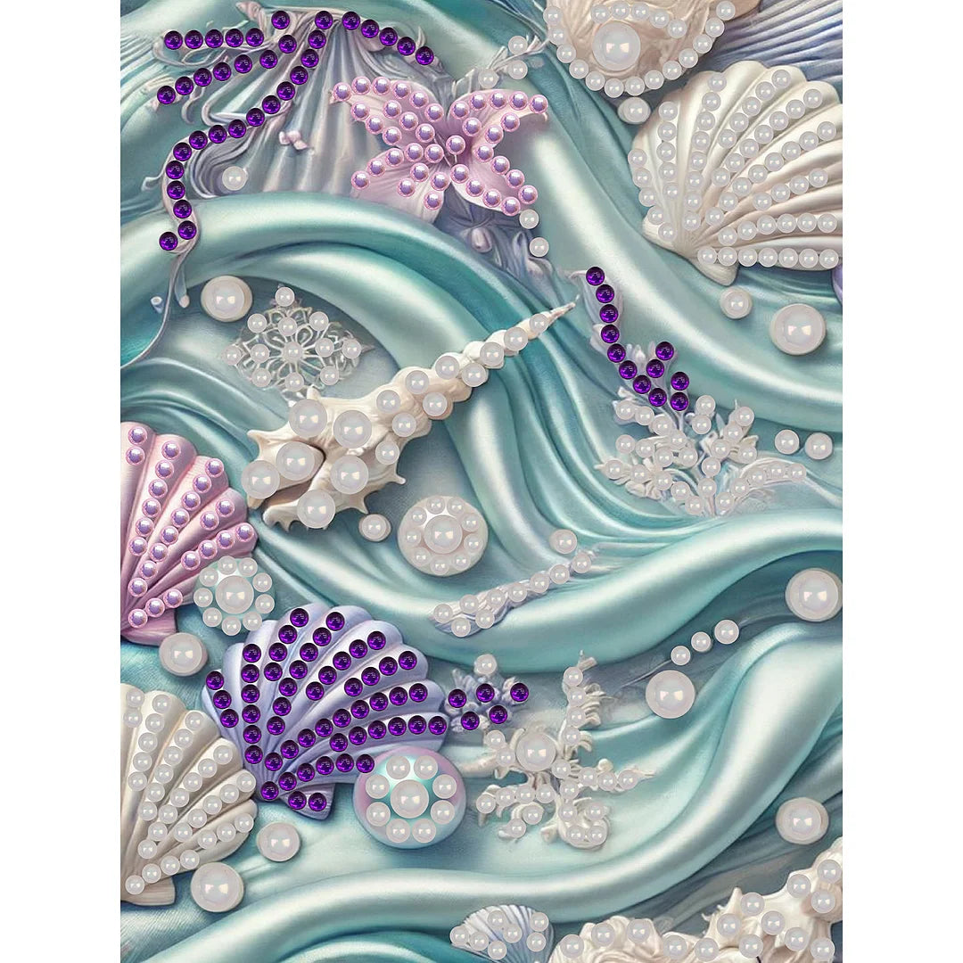 DIY Pearl Painting With Frame - Handmade Self-Adhesive Pearls - Shells(30*40cm)
