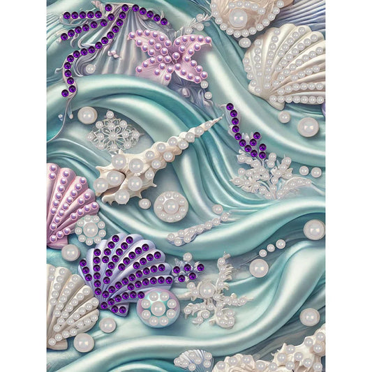 DIY Pearl Painting With Frame - Handmade Self-Adhesive Pearls - Shells(30*40cm)