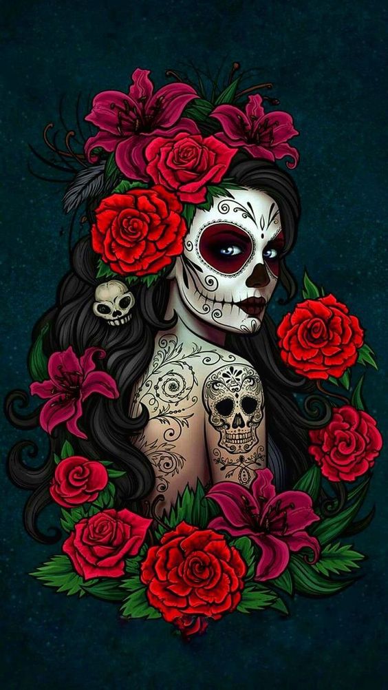 Rose Skull | Full Round/Square Diamond Painting Kits 40x70cm 50x80cm