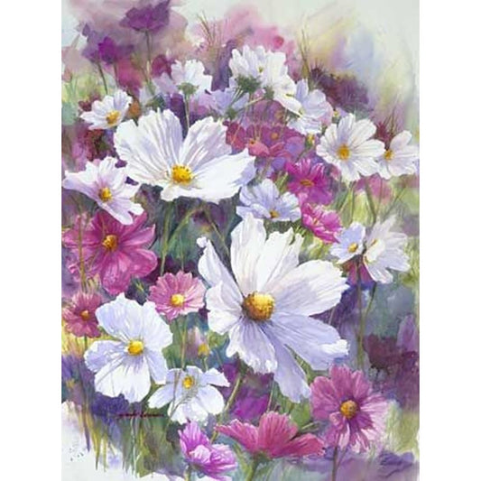 5D Diy Diamond Painting Kit Full Round Beads Flowers