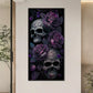 dark skull with purple flower 5d diamond art