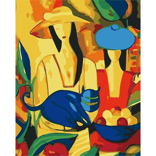 Oil Painting By Number Picture Acrylic Canvas Colorful Woman Wall Decor