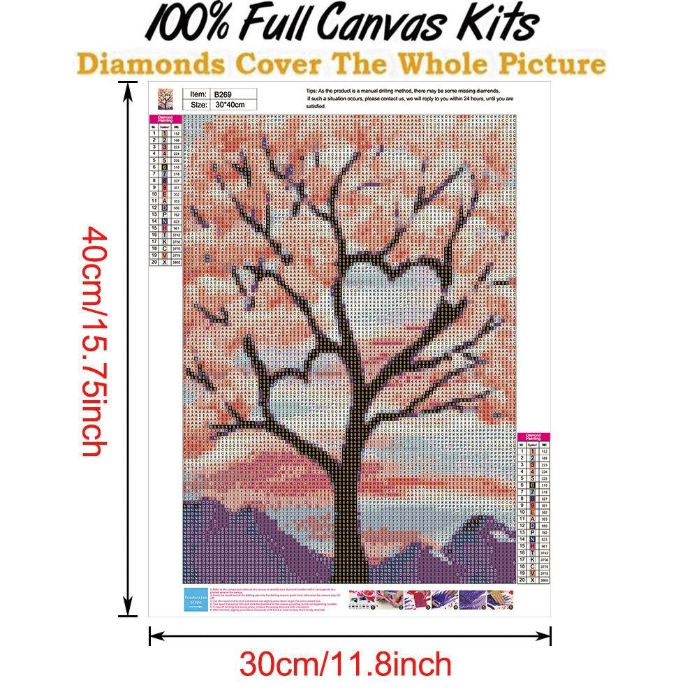 5D DIY Diamond Painting Kit - Full Round - Love Tree B