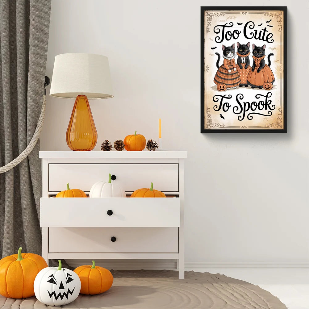Diamond Painting - Full Round / Square - Halloween Three Cats (30*45cm)