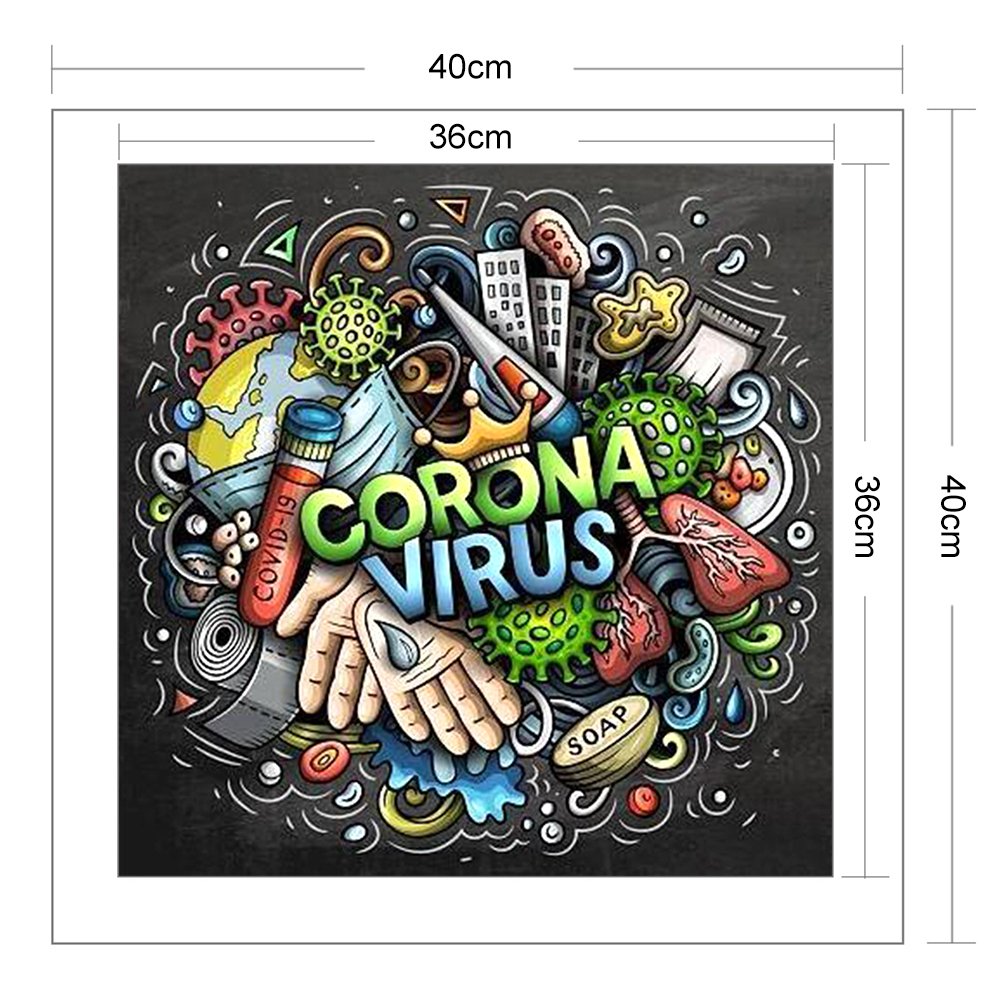 11ct Stamped Cross Stitch - Fight Coronavirus (40*40cm)
