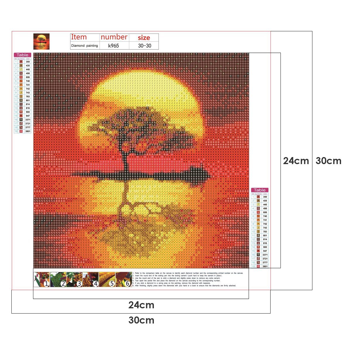 5D DIY Diamond Painting Kit - Full Round - Sunset Tree
