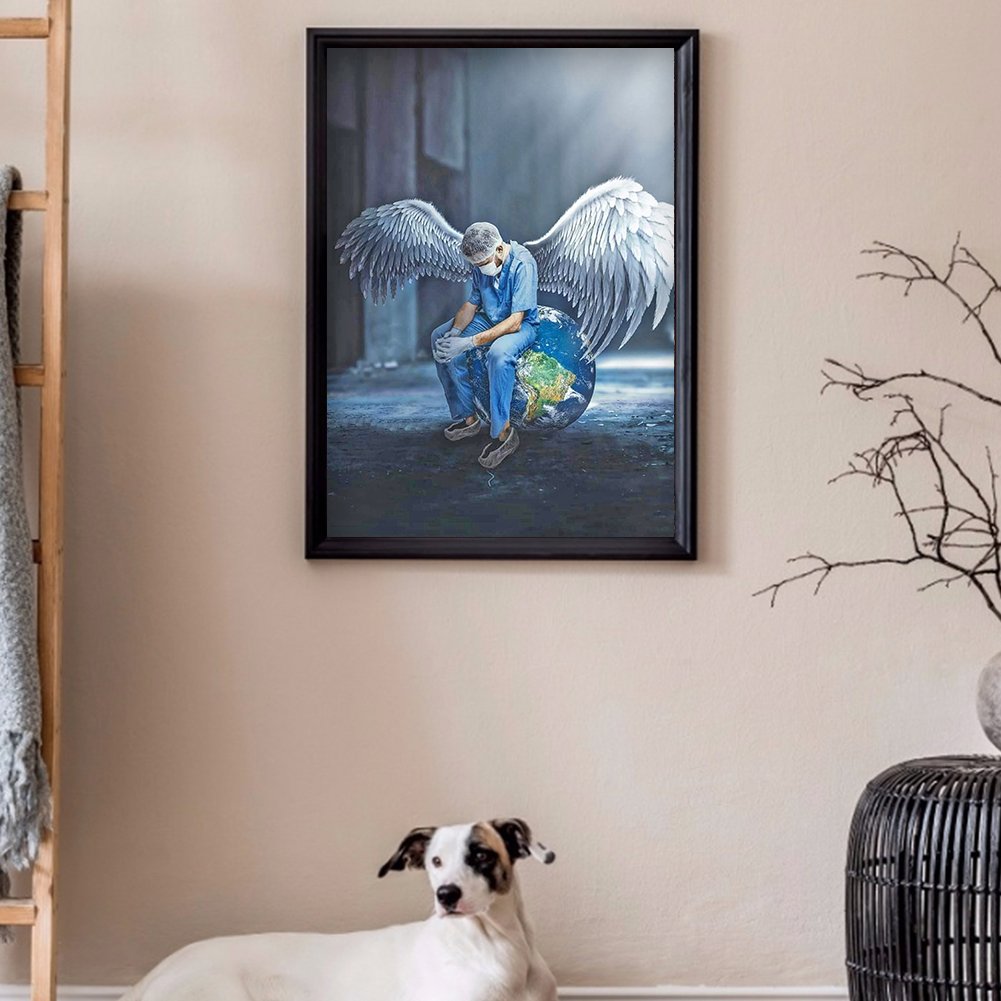 5D DIY Diamond Painting Kit - Full Round - Angel In White